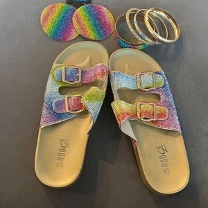 Rainbow Shoes and Accessories Bundle- Size 10 Shoe